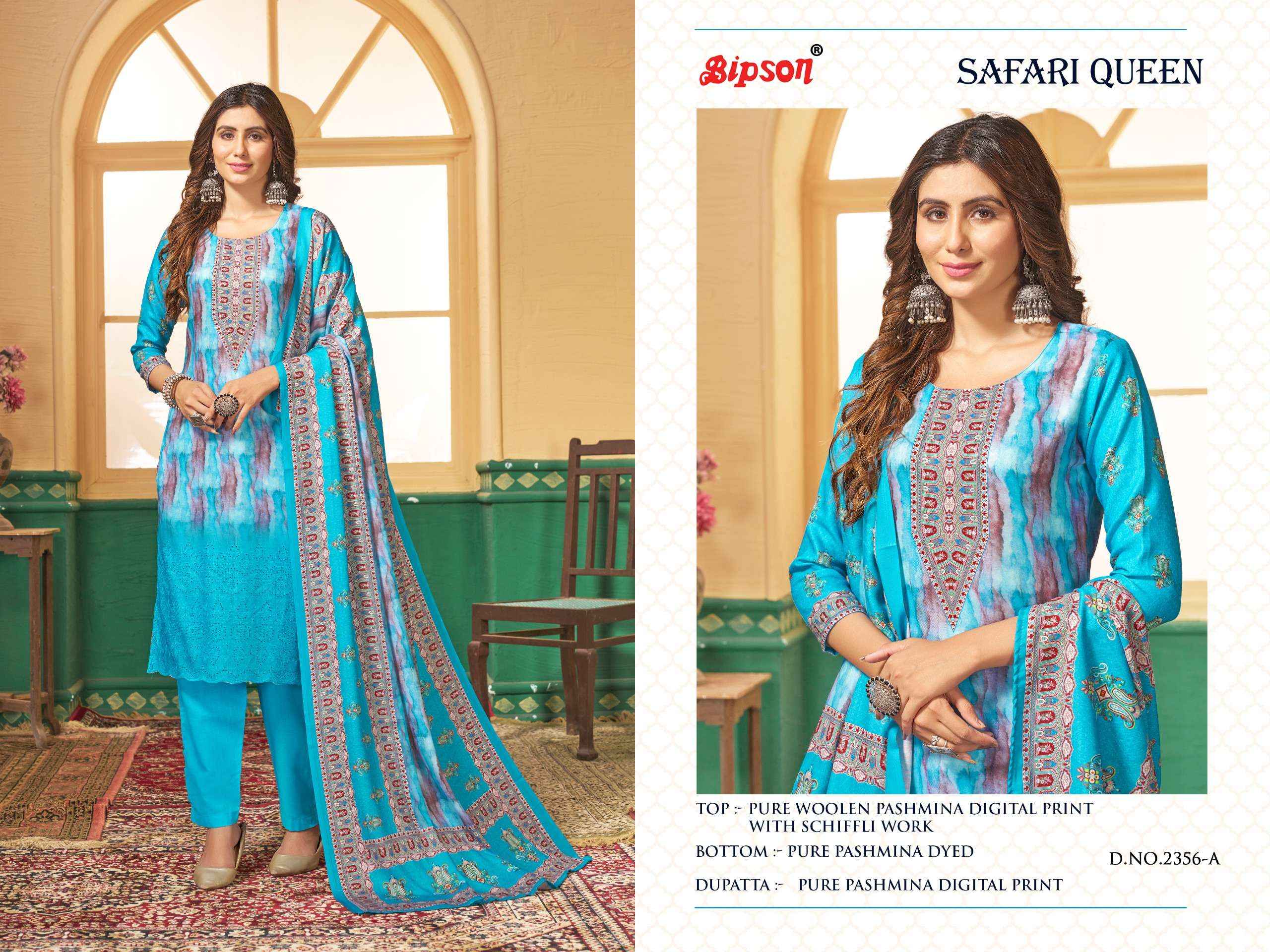 Bipson Safari Queen 2356 Pashmina Dress Material 4 pcs Catalogue
