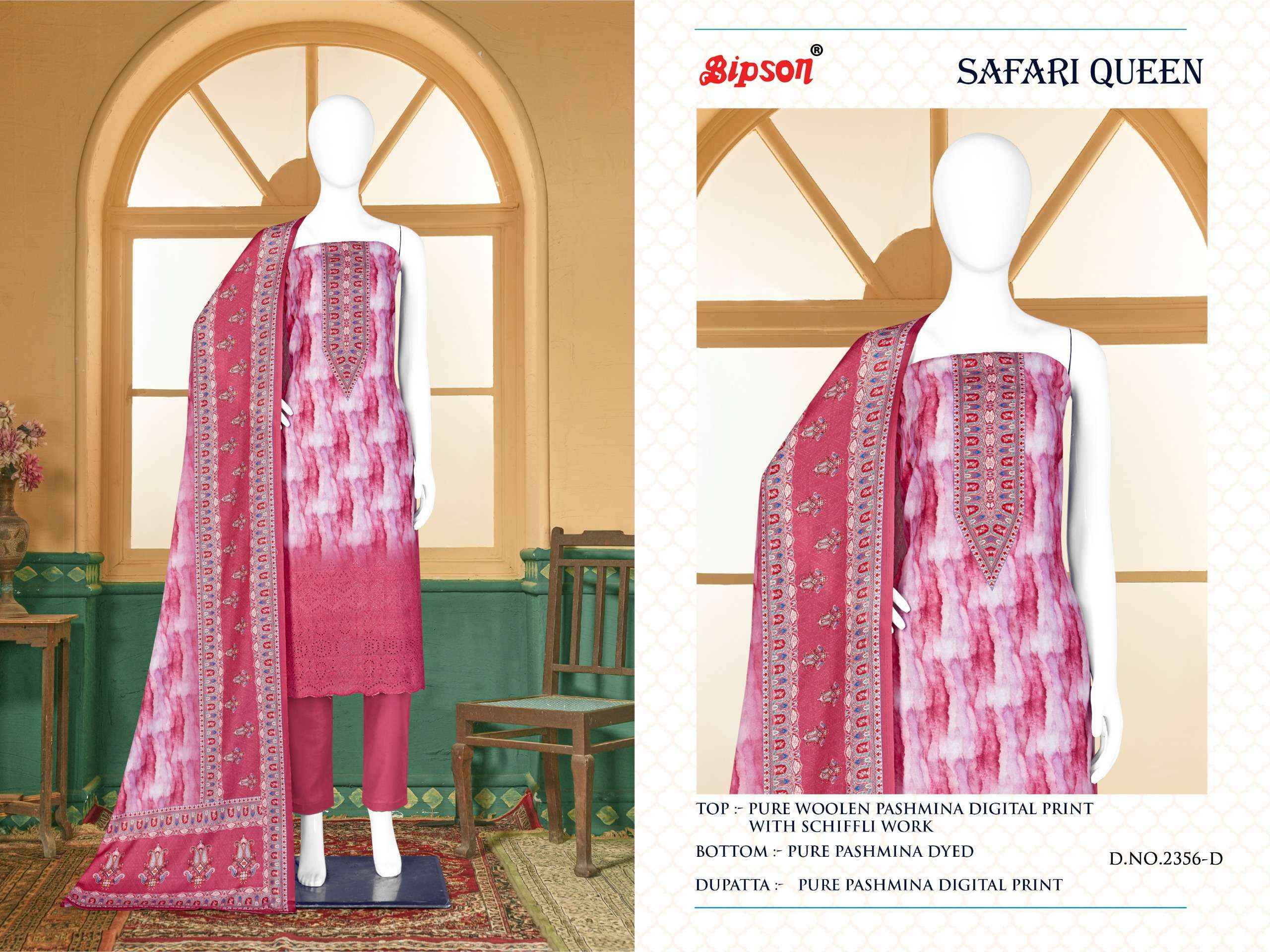 Bipson Safari Queen 2356 Pashmina Dress Material 4 pcs Catalogue