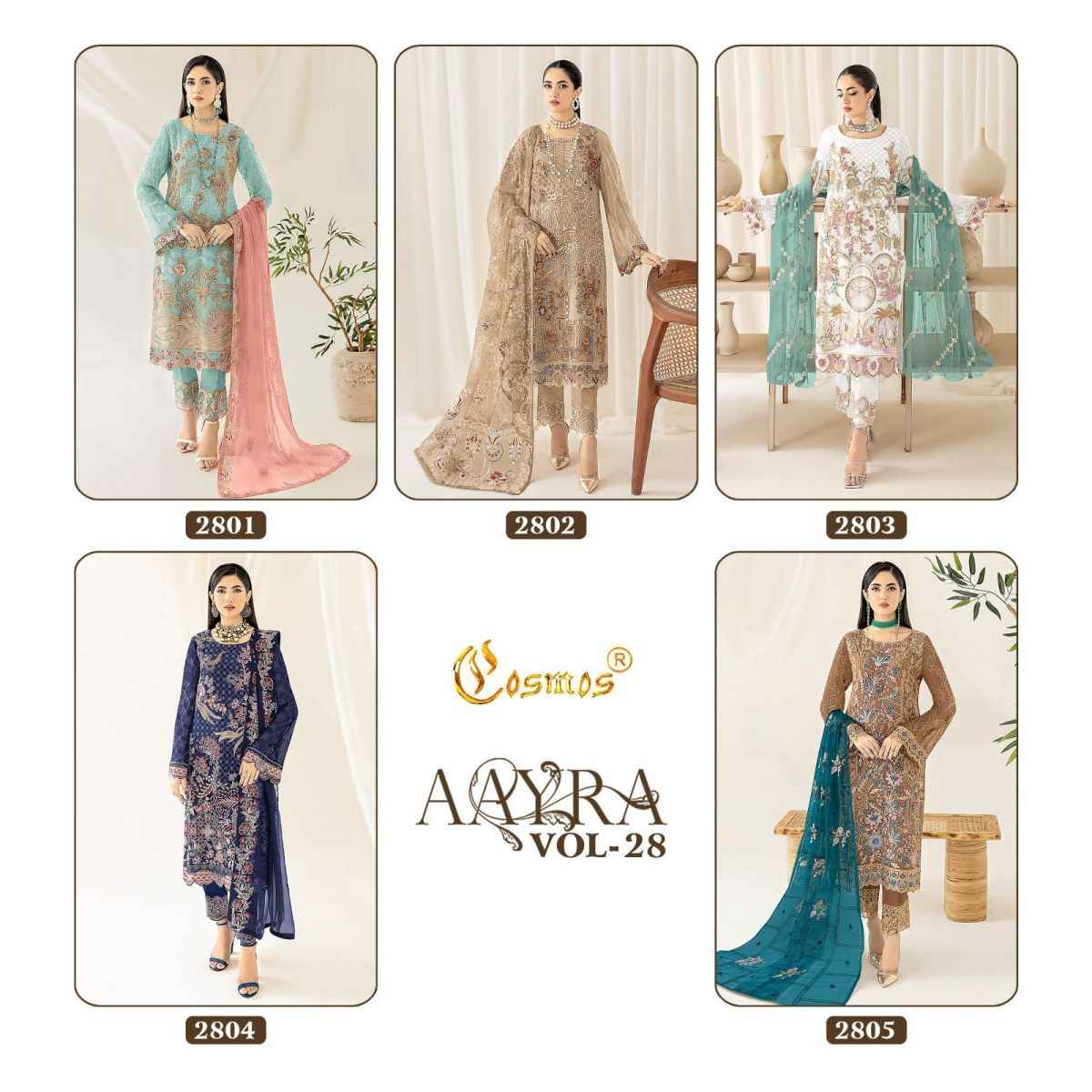 Cosmos Aayra Vol 28 Georgette Dress Material 5 pcs Catalogue