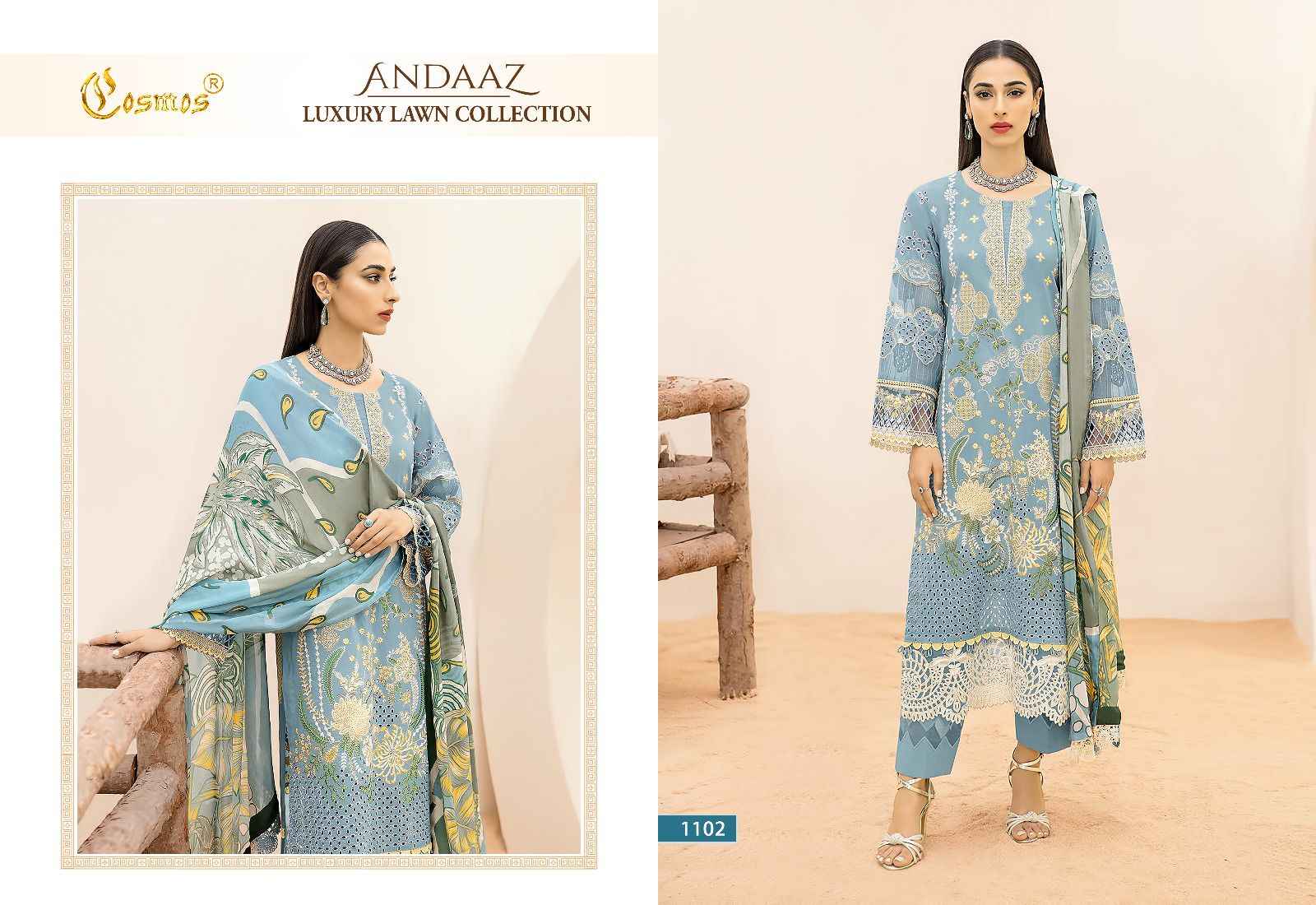 Cosmos Andaaz Luxury Lawn Collection Lawn Cotton Dress Material 6 pcs Catalogue