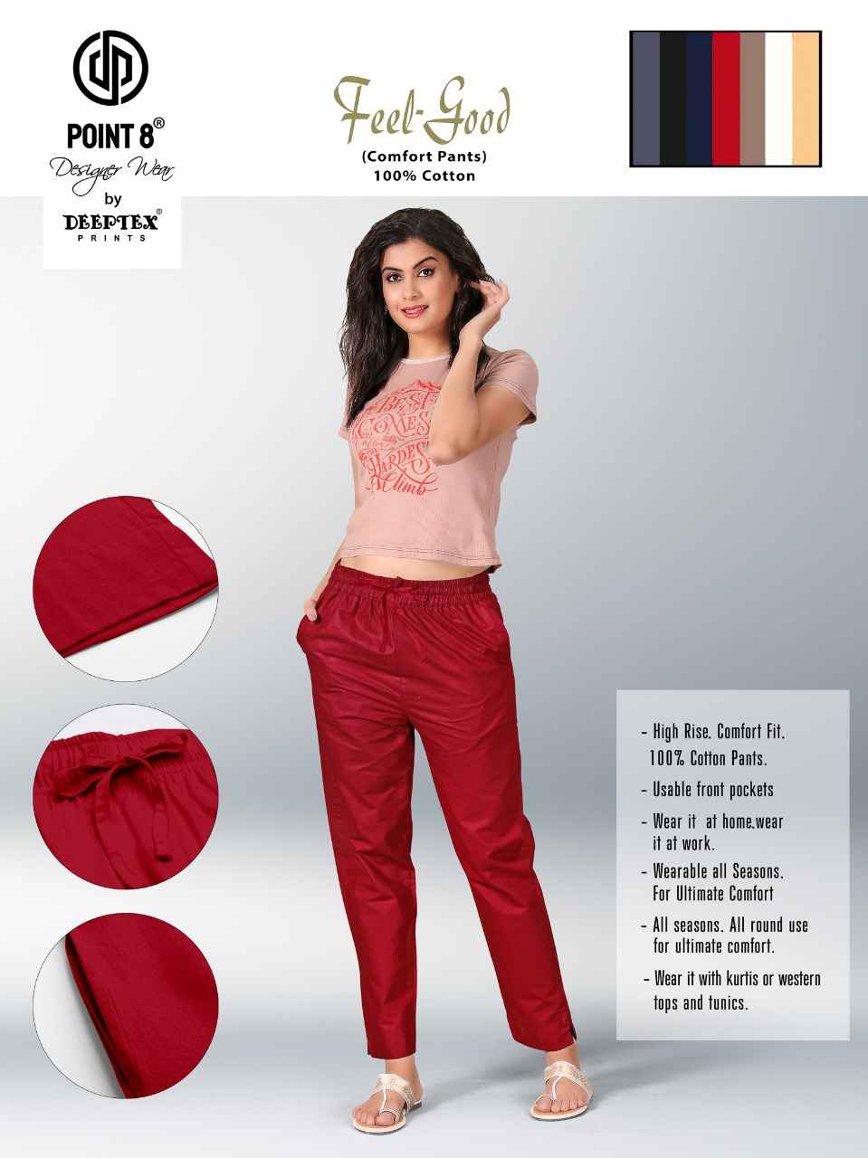 Deeptex Feel Good Comfort Cotton Pants Cotton Pant 8 pcs Catalogue