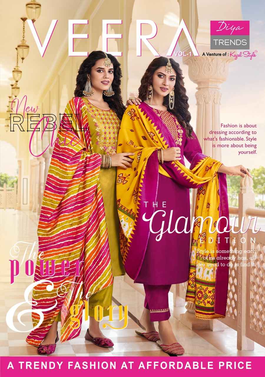 Diya Trends Veera Vol 1 Chanderi Kurti Combo 8 pcs Catalogue