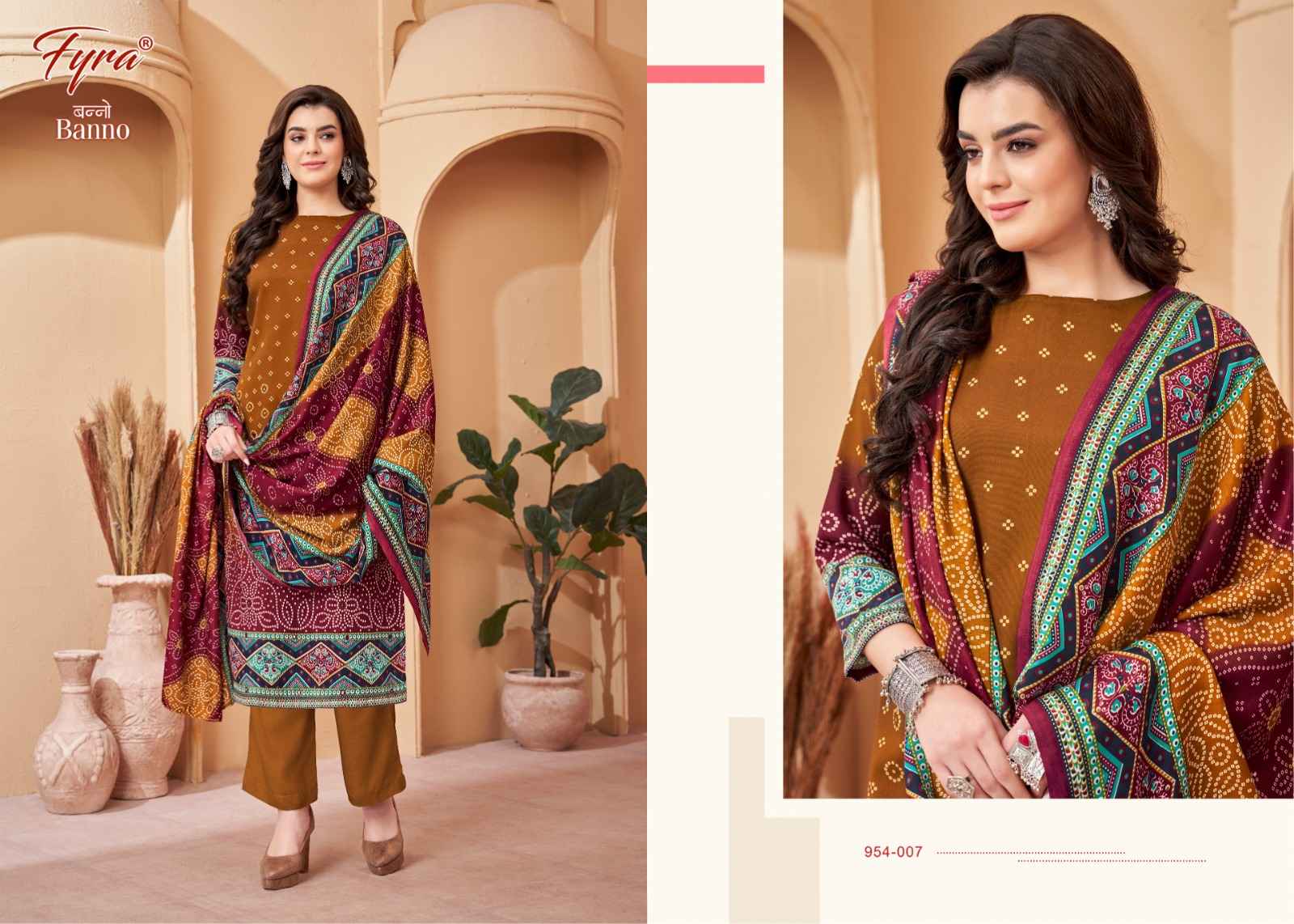 Fyra Designing Hub Banno Pashmina Dress Material 8 pcs Catalogue