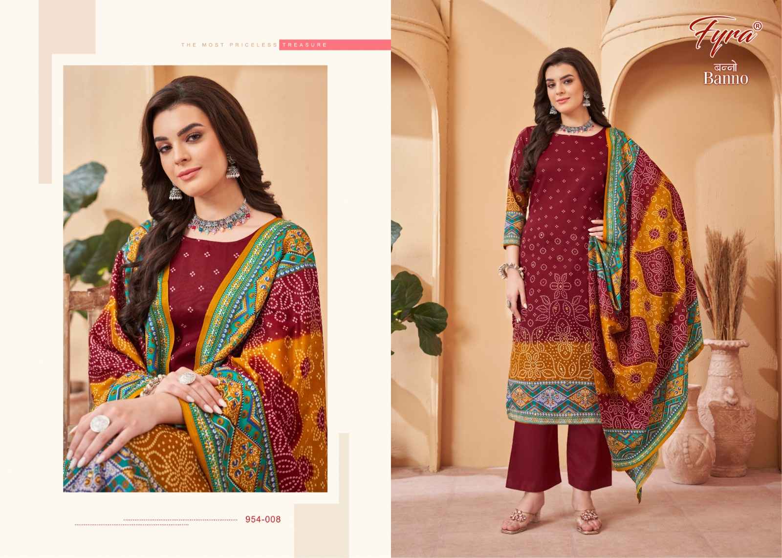 Fyra Designing Hub Banno Pashmina Dress Material 8 pcs Catalogue
