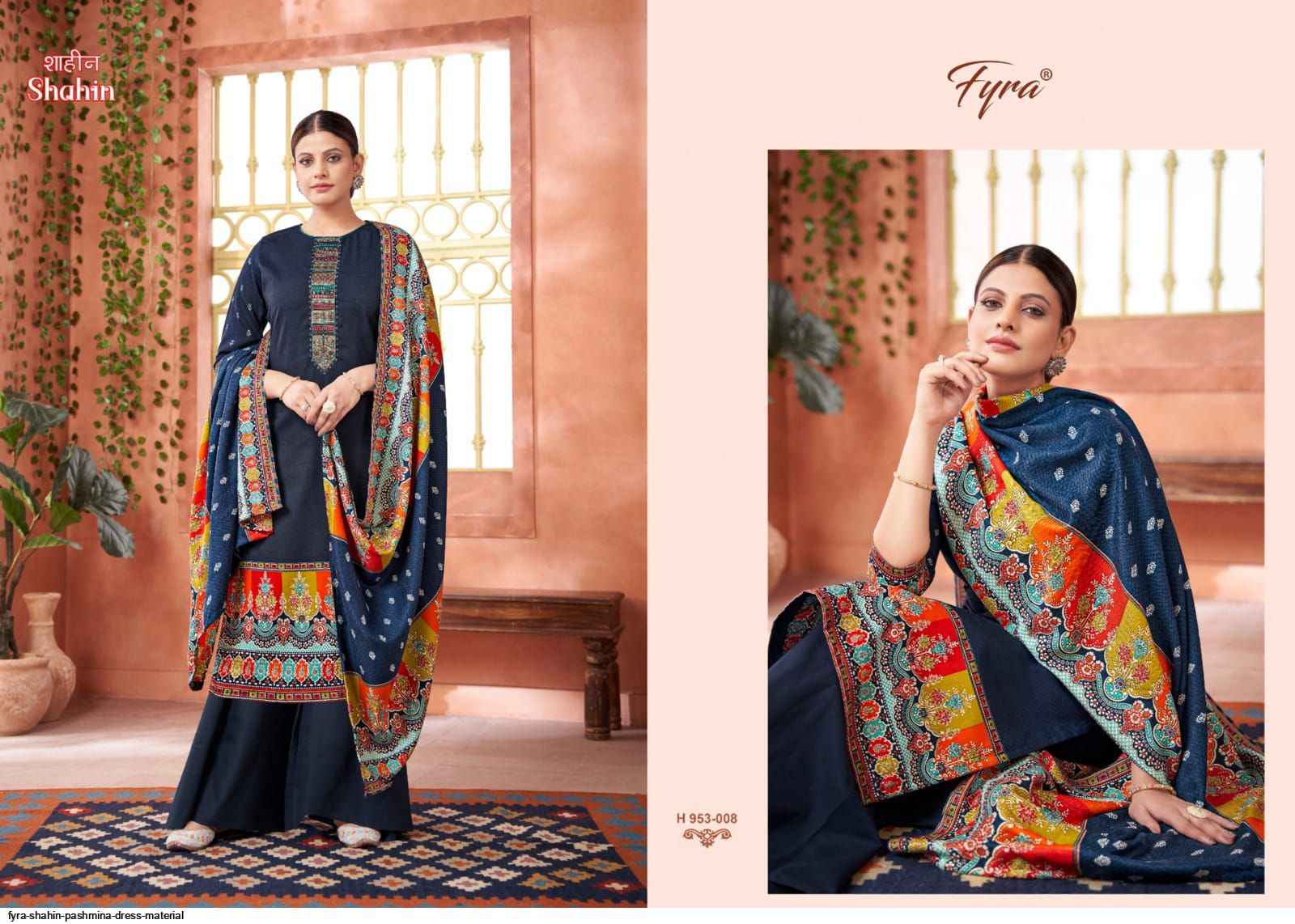 Fyra Shahin Pashmina Dress Material 8 pcs Catalogue