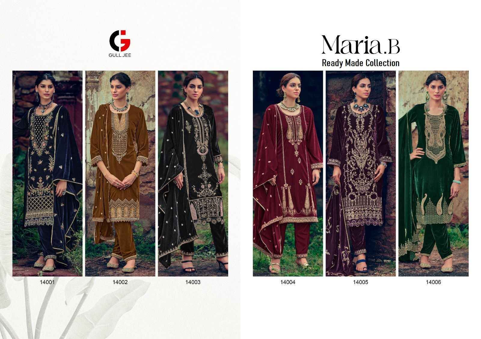 Gull Jee Maria B Ready Made Collection Velvet Dress 6 pcs Catalogue