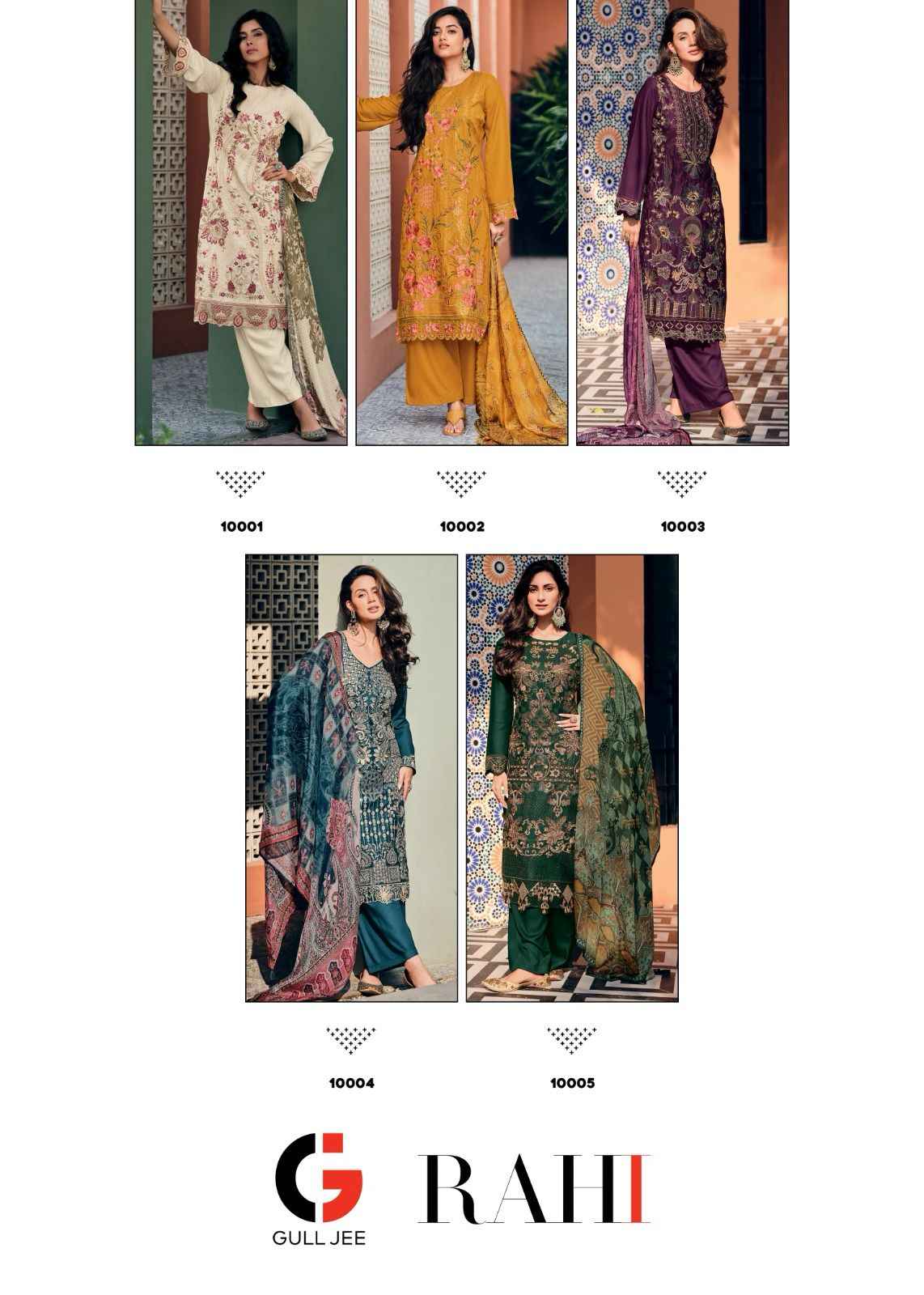 Gull Jee Raahi Pashmina Dress Material 5 pcs Catalogue