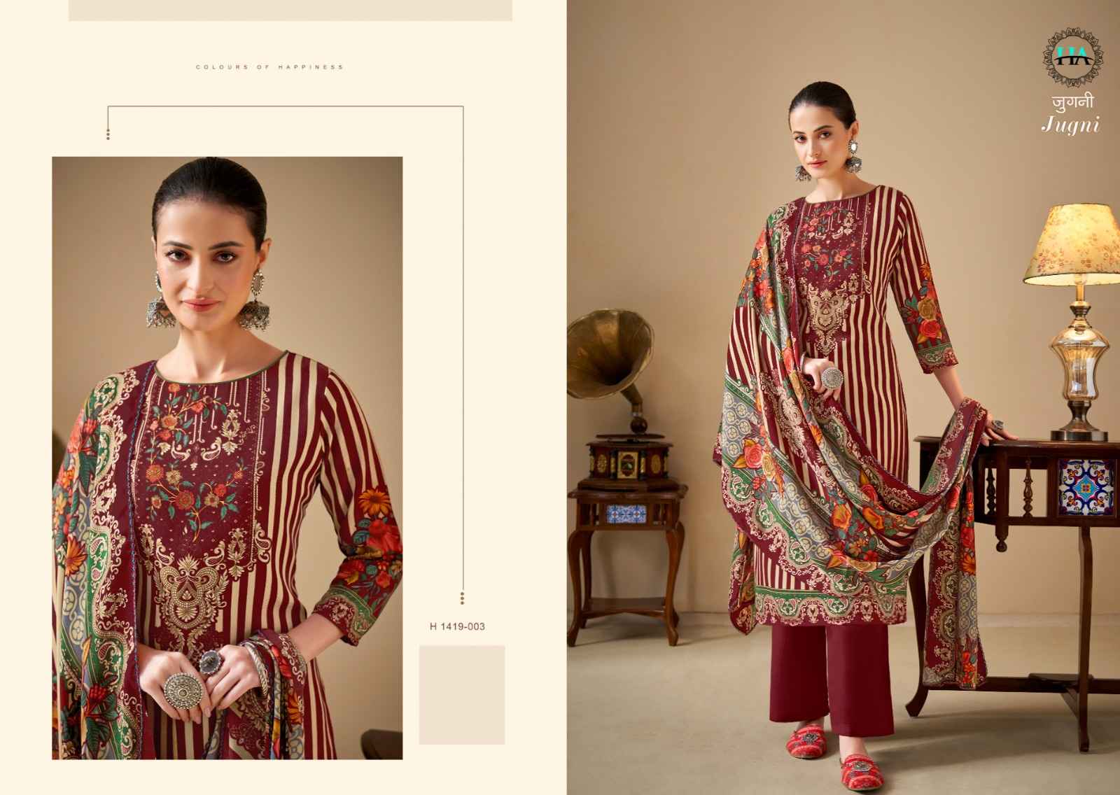 Harshit Fashion Hub Jugni Pashmina Dress Material 6 pcs Catalogue