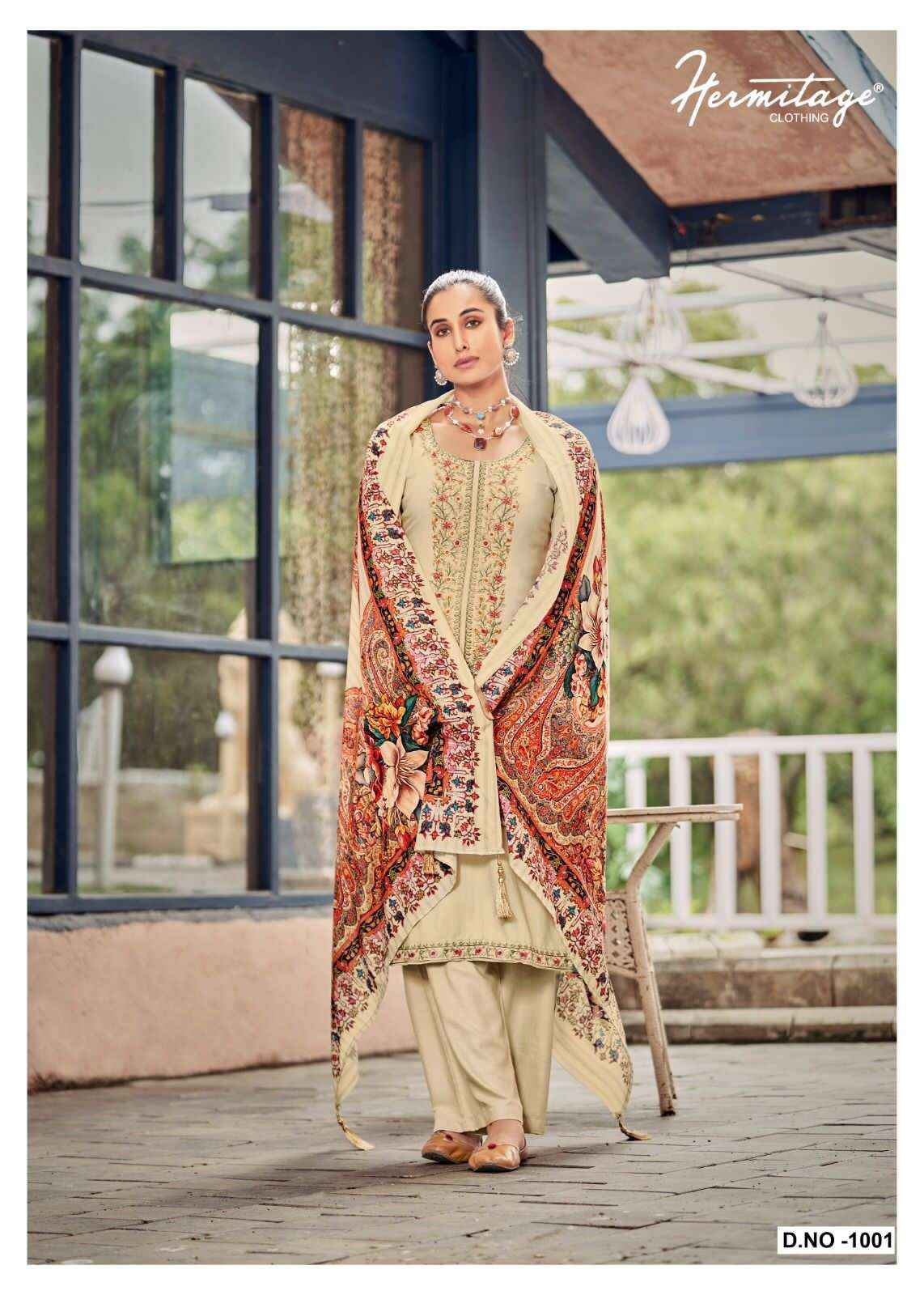 Hermitage Begum Rayon Slub Dress Material 5 pcs Catalogue