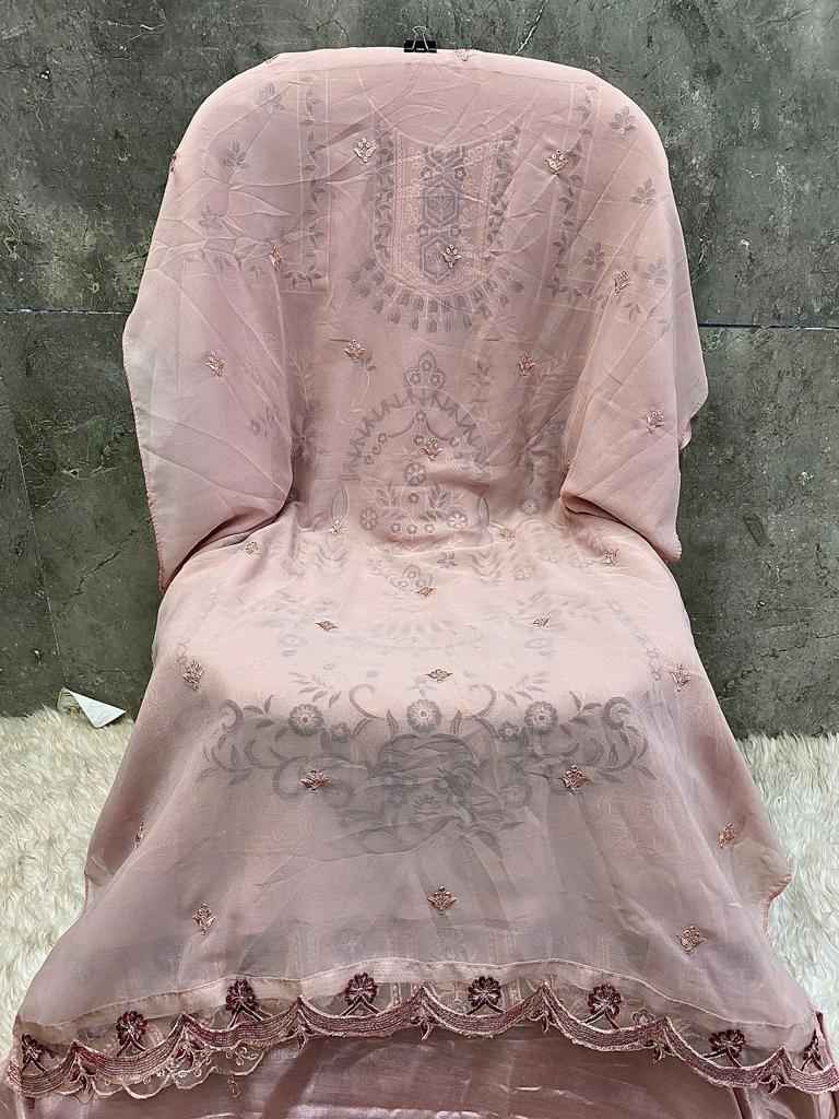 Hoor Tex H 151 Fox Georgette Dress Material 4 pcs Catalogue