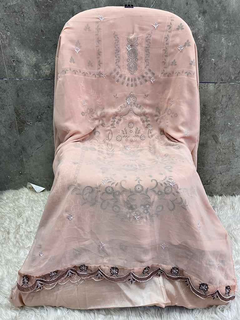 Hoor Tex H 151 Fox Georgette Dress Material 4 pcs Catalogue