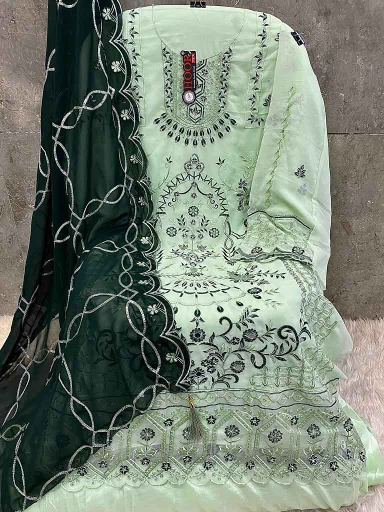 Hoor Tex H 151 Fox Georgette Dress Material 4 pcs Catalogue