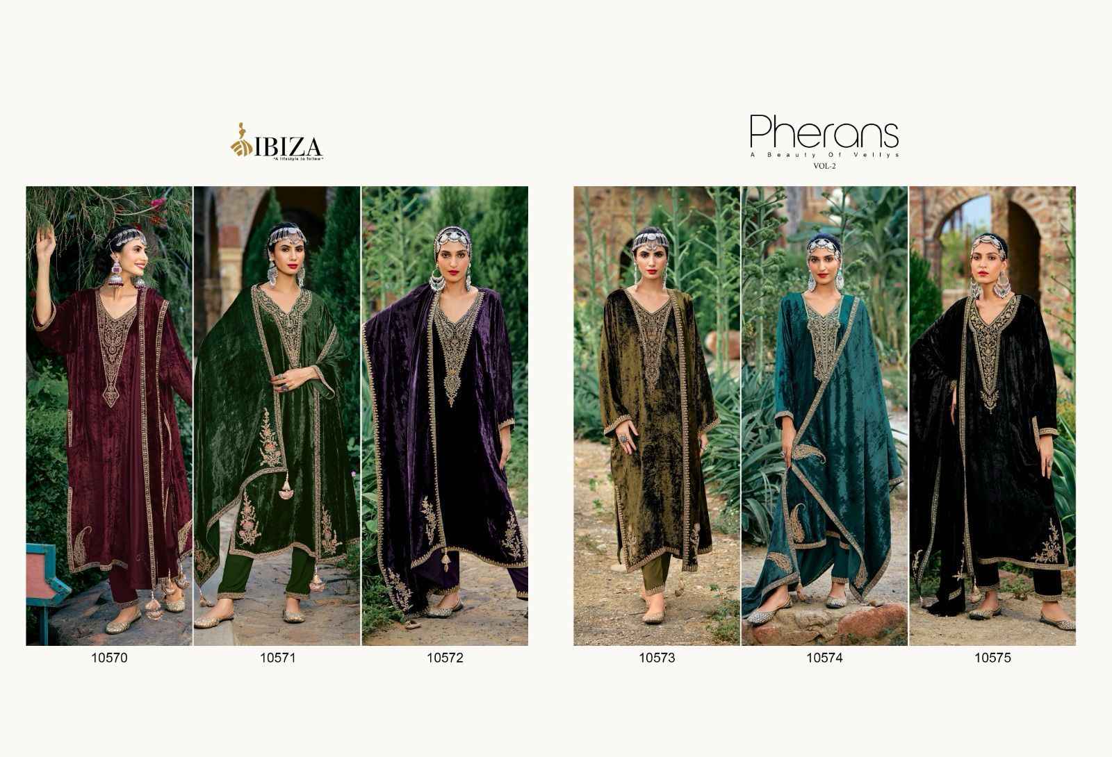 Ibiza Pherans Vol 2 Velvet Dress Material 6 pcs Catalogue