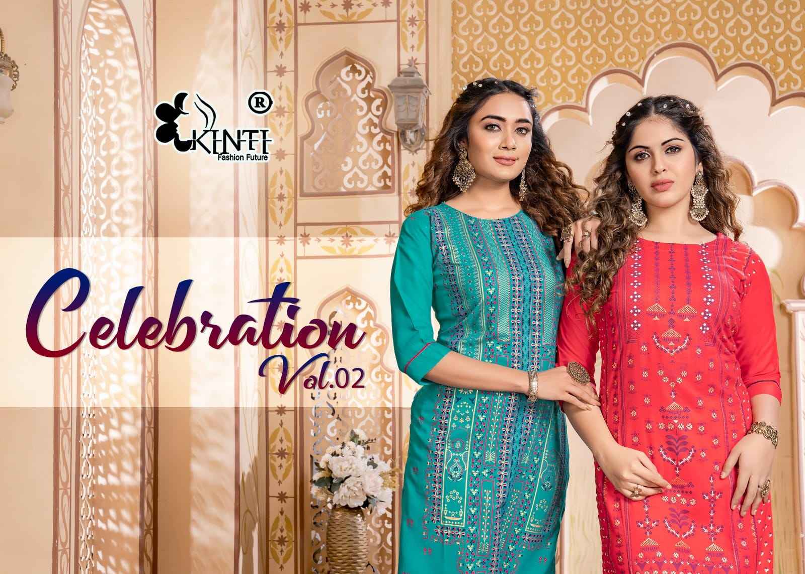 Kinti Celebration Vol 2 Rayon Kurti 8 pcs Catalogue