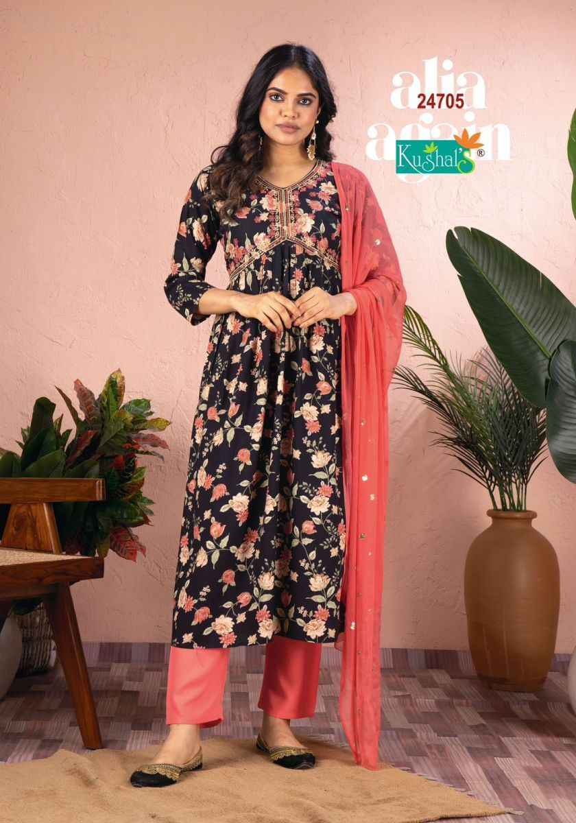 Kushal,s Alia Again Rayon Kurti 10 pcs Catalogue
