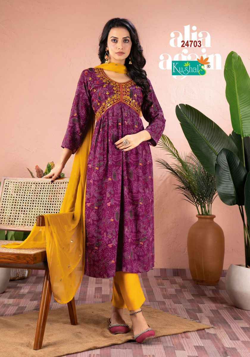 Kushal,s Alia Again Rayon Kurti 10 pcs Catalogue