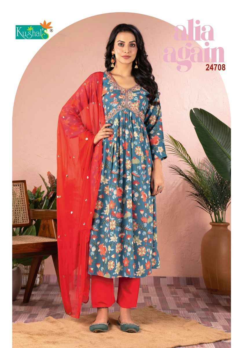 Kushal,s Alia Again Rayon Kurti 10 pcs Catalogue