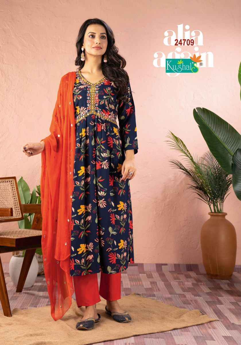 Kushal,s Alia Again Rayon Kurti 10 pcs Catalogue