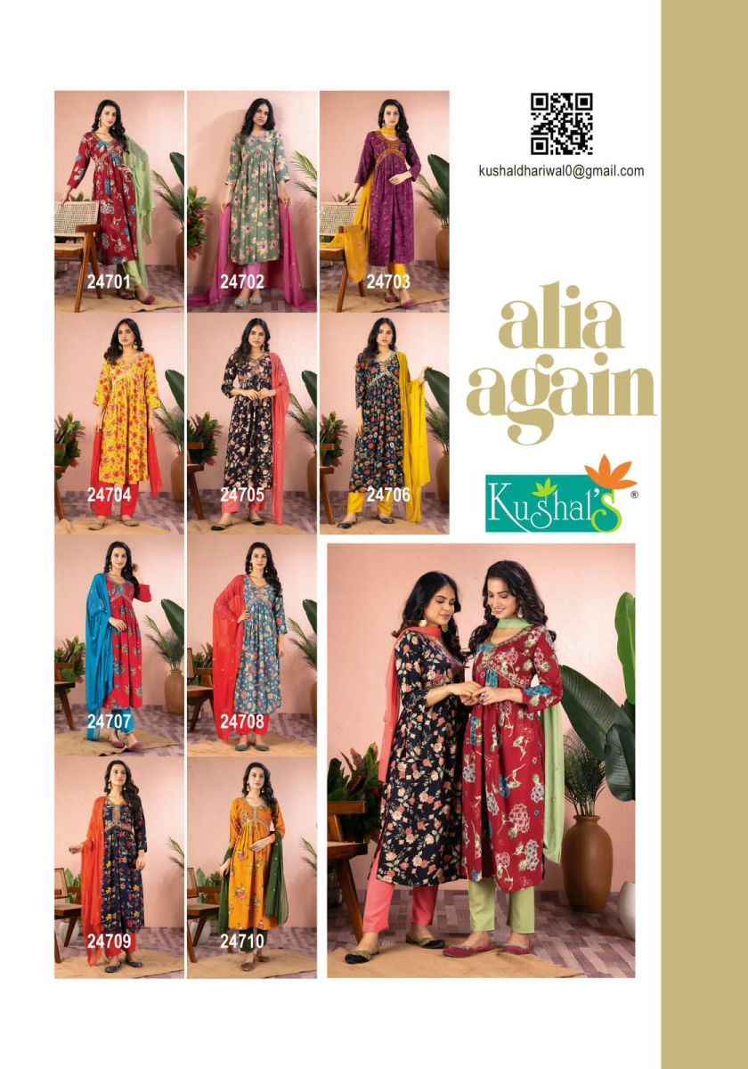 Kushal,s Alia Again Rayon Kurti 10 pcs Catalogue