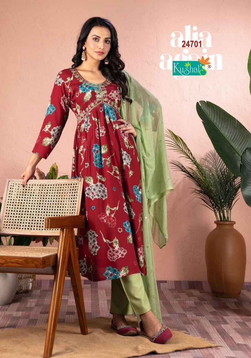 Kushal,s Alia Again Rayon Kurti 10 pcs Catalogue