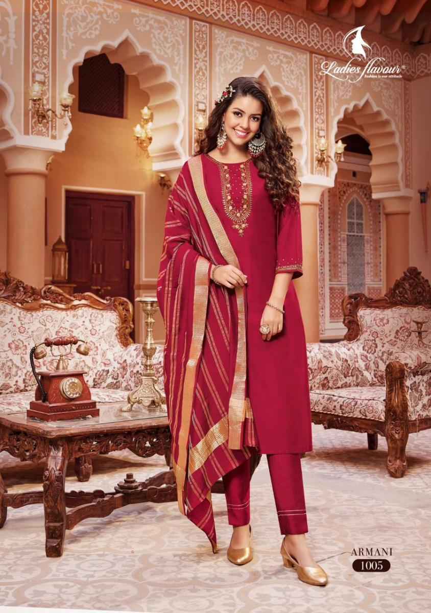 Ladies Flavour Armani Readymade Viscose Dress 6 pcs Catalogue