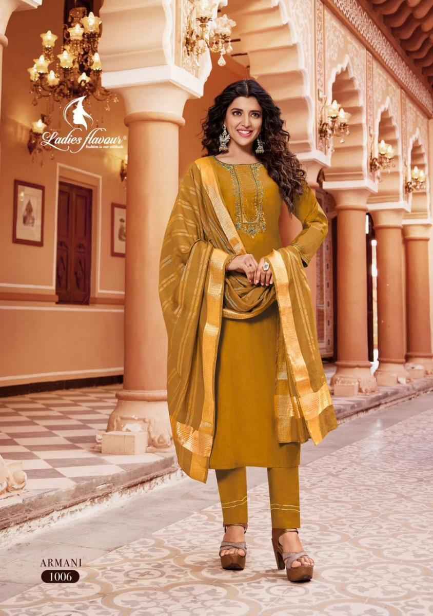 Ladies Flavour Armani Readymade Viscose Dress 6 pcs Catalogue