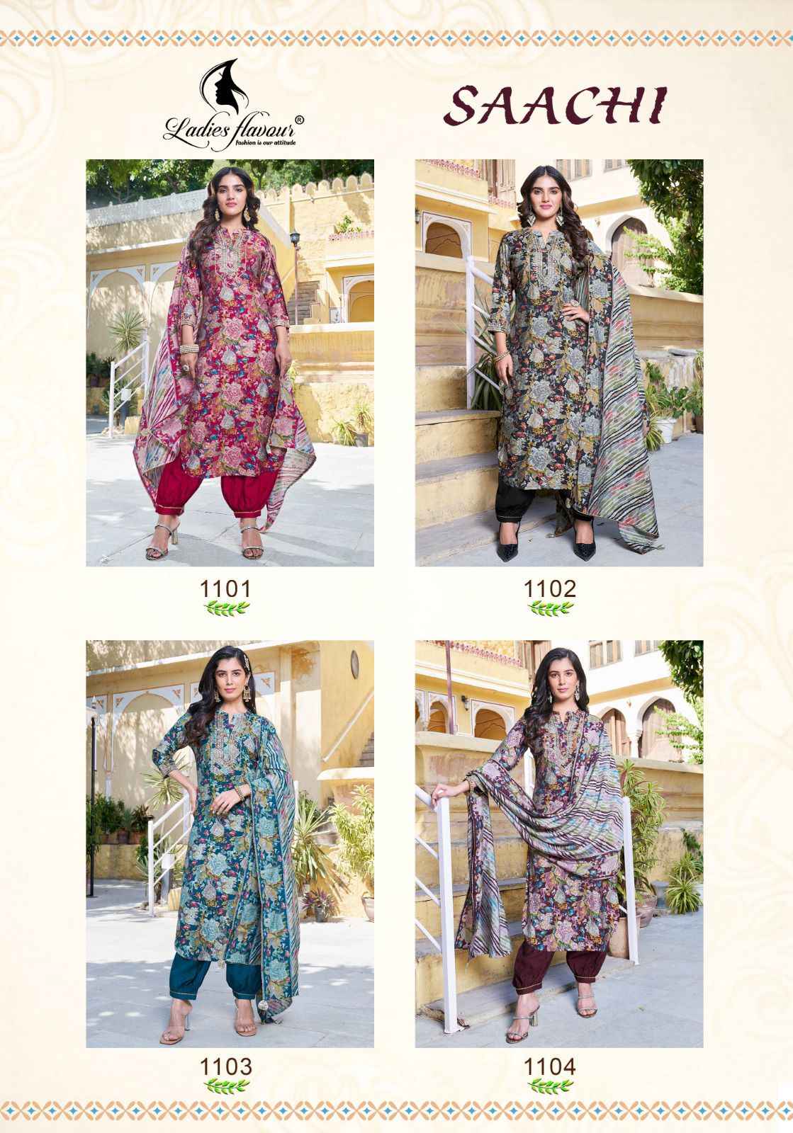 Ladies Flavour Saachi Modal Chanderi Kurti Combo 4 pcs Catalogue
