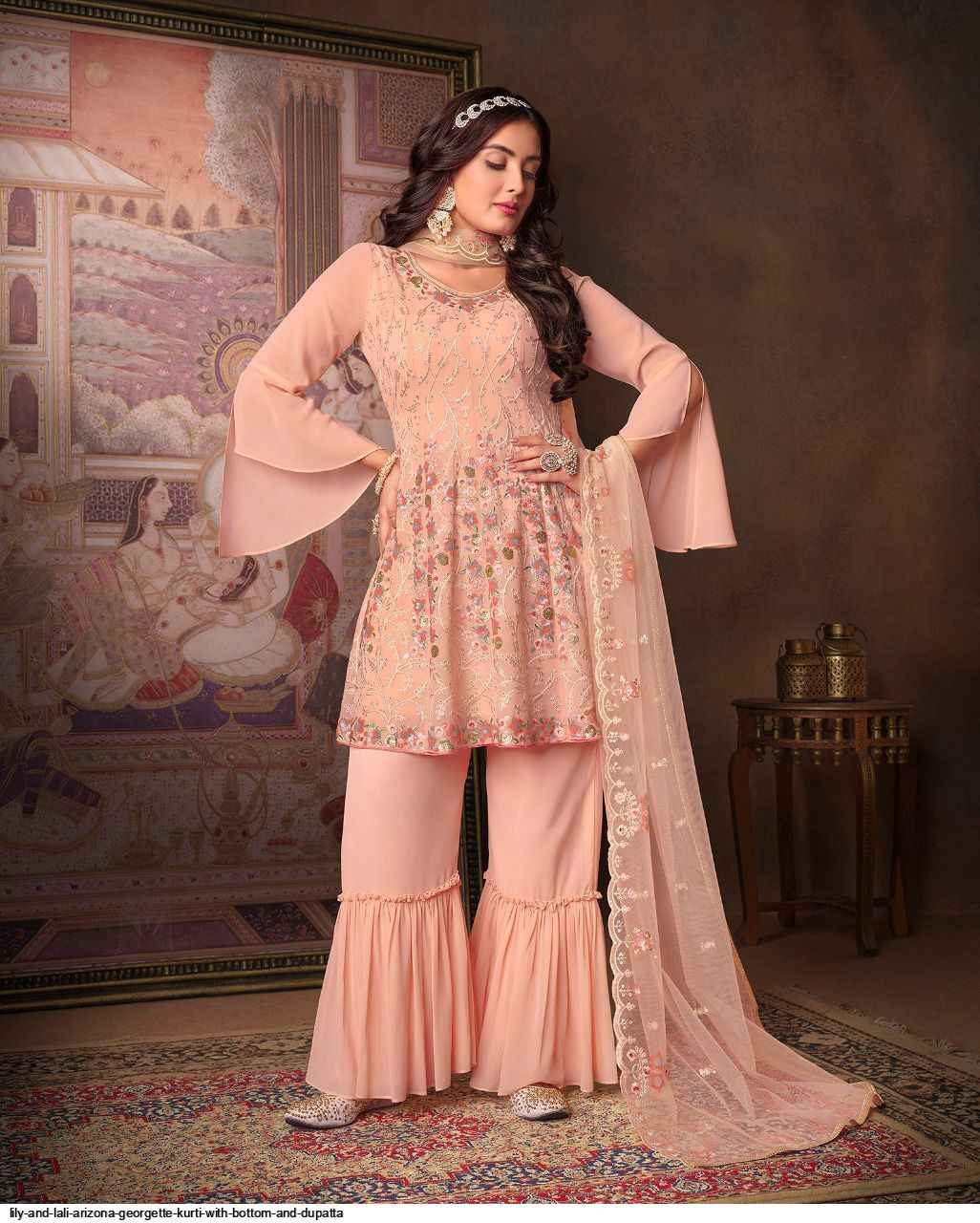 Lily & Lali Arizona Georgette Kurti Combo 4 pcs Catalogue