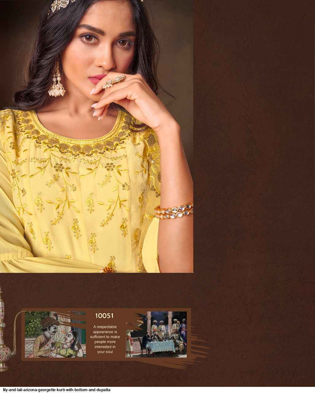 Lily & Lali Arizona Georgette Kurti Combo 4 pcs Catalogue