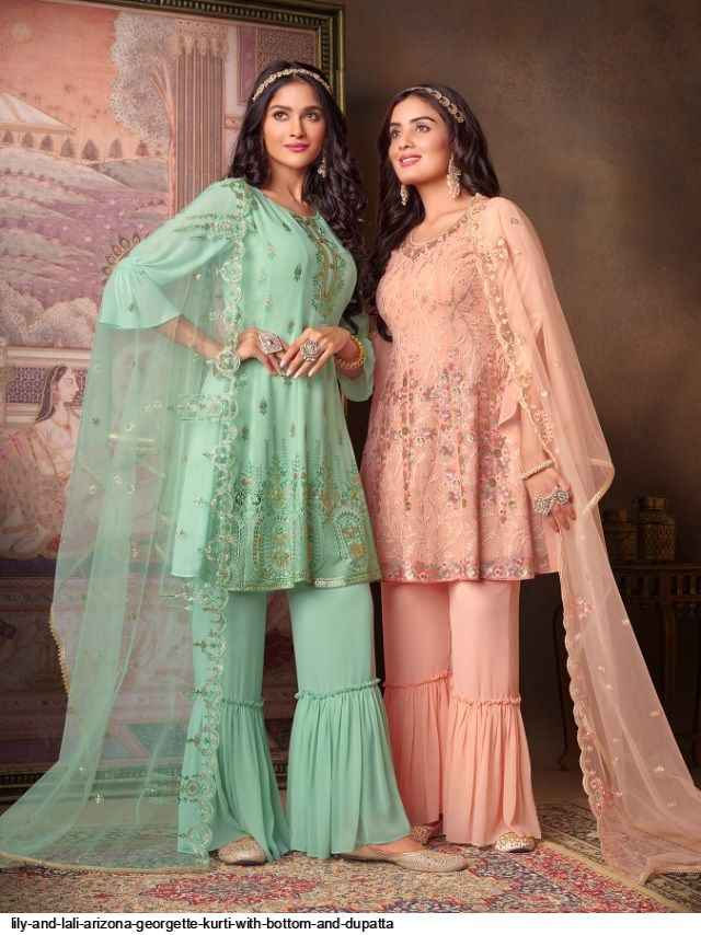 Lily & Lali Arizona Georgette Kurti Combo 4 pcs Catalogue