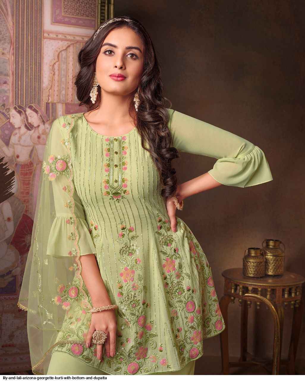 Lily & Lali Arizona Georgette Kurti Combo 4 pcs Catalogue