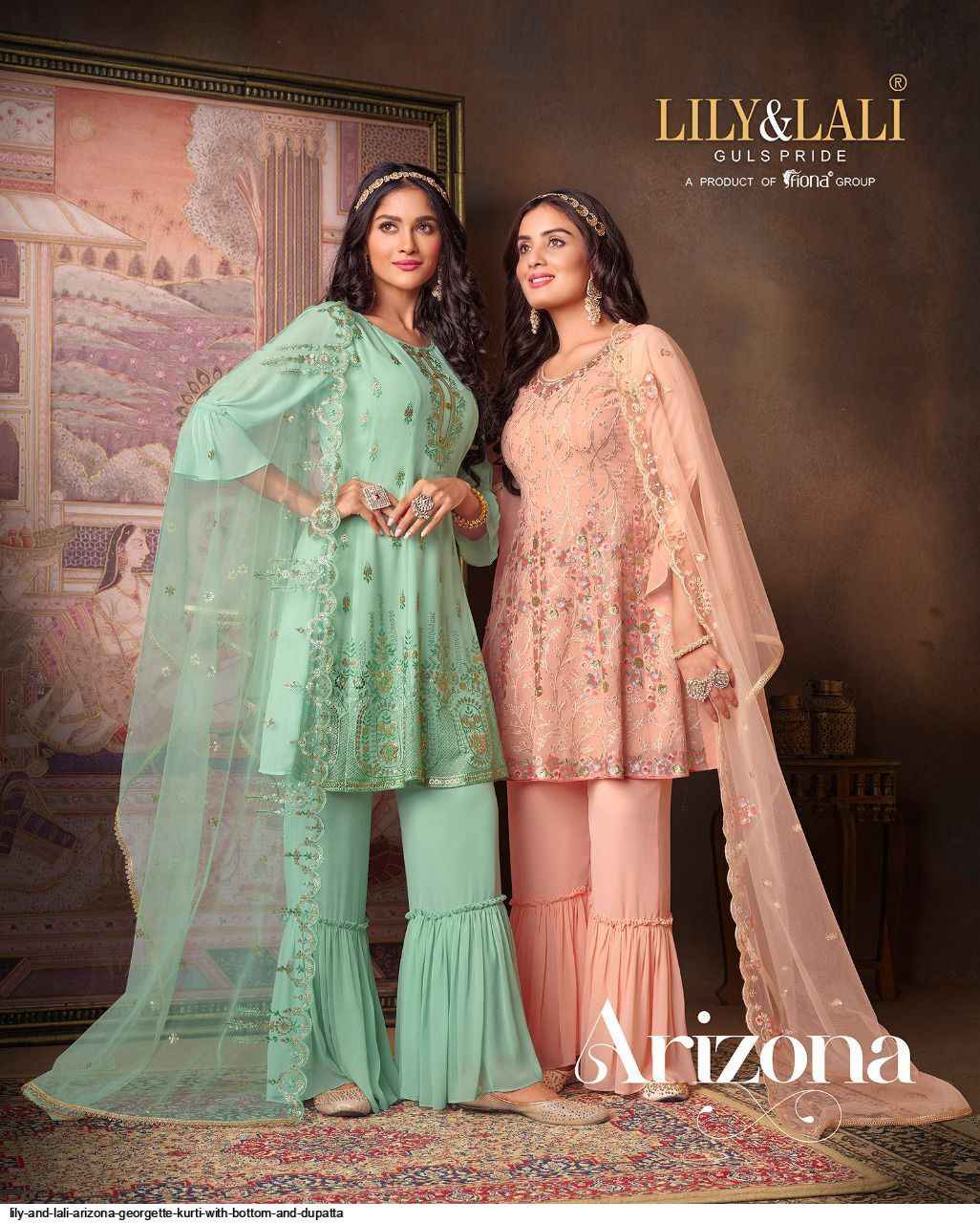 Lily & Lali Arizona Georgette Kurti Combo 4 pcs Catalogue