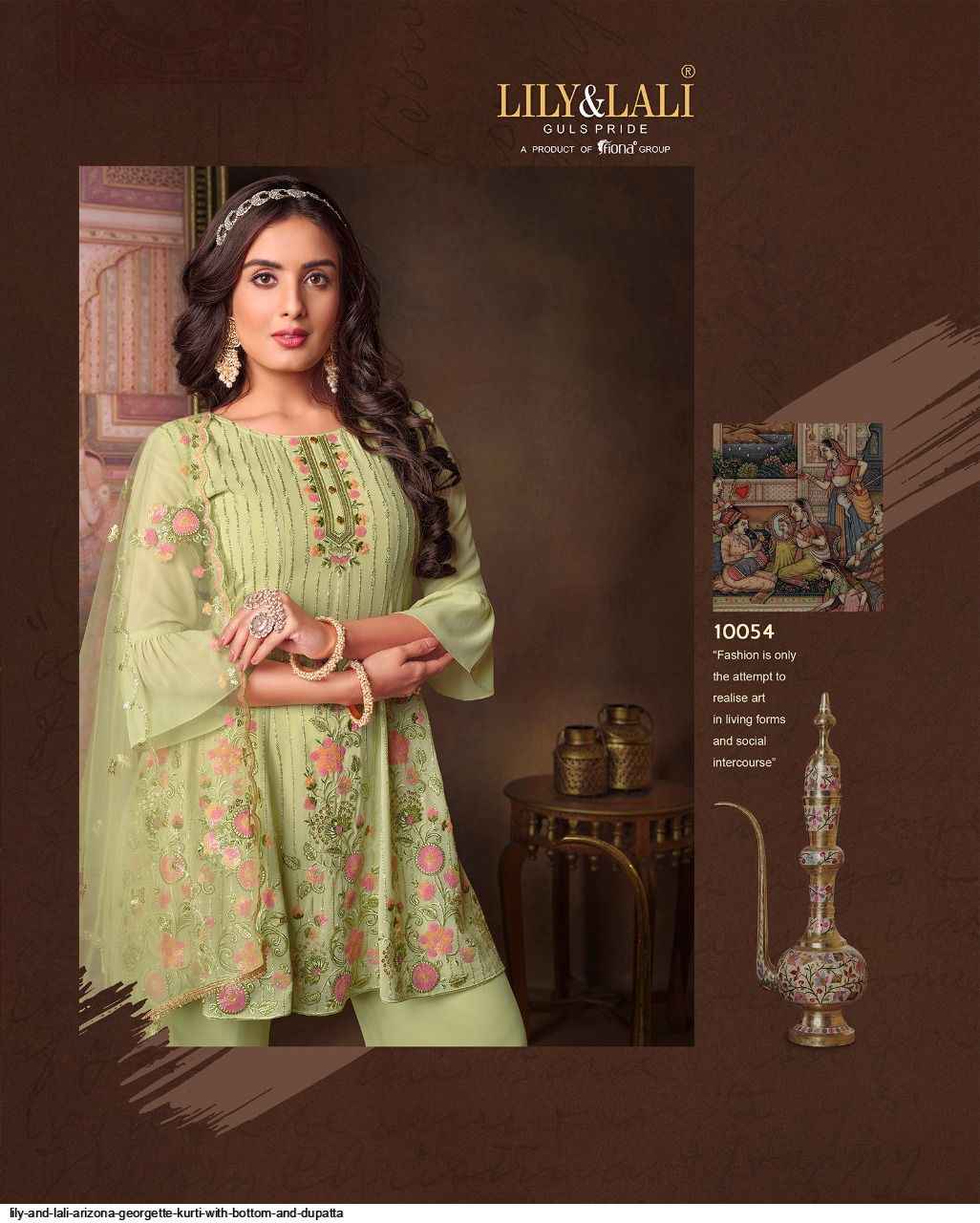 Lily & Lali Arizona Georgette Kurti Combo 4 pcs Catalogue