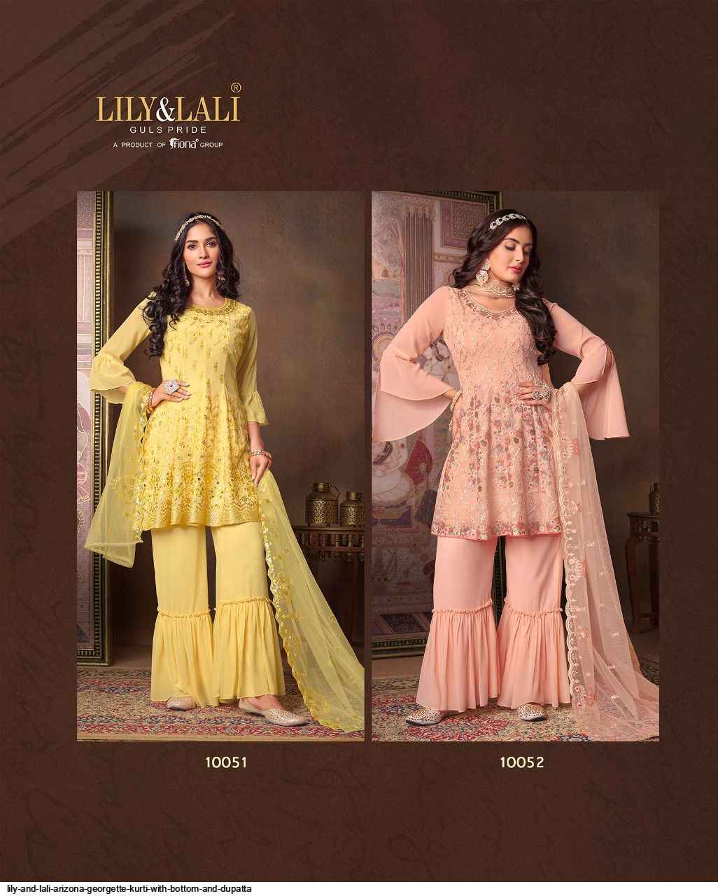 Lily & Lali Arizona Georgette Kurti Combo 4 pcs Catalogue