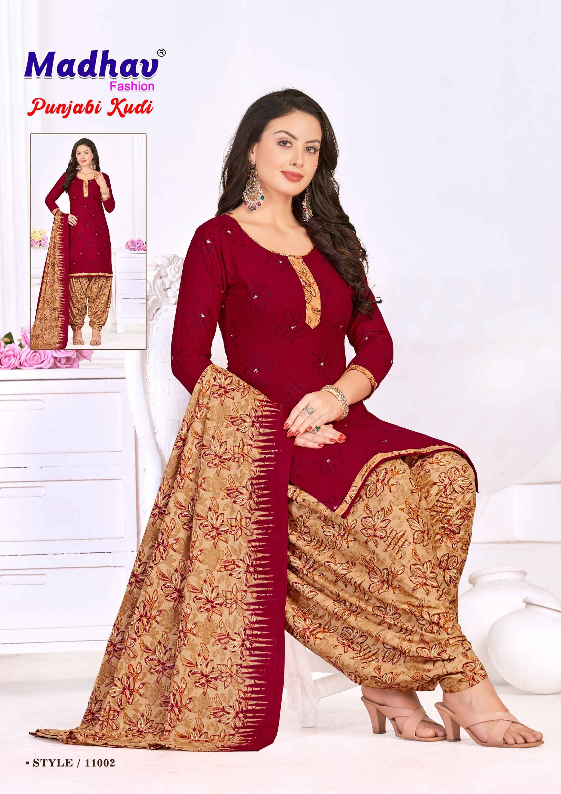 Madhav Fashion Punjabi Kudi Vol 11 Cotton Dress Material 10 pcs Catalogue