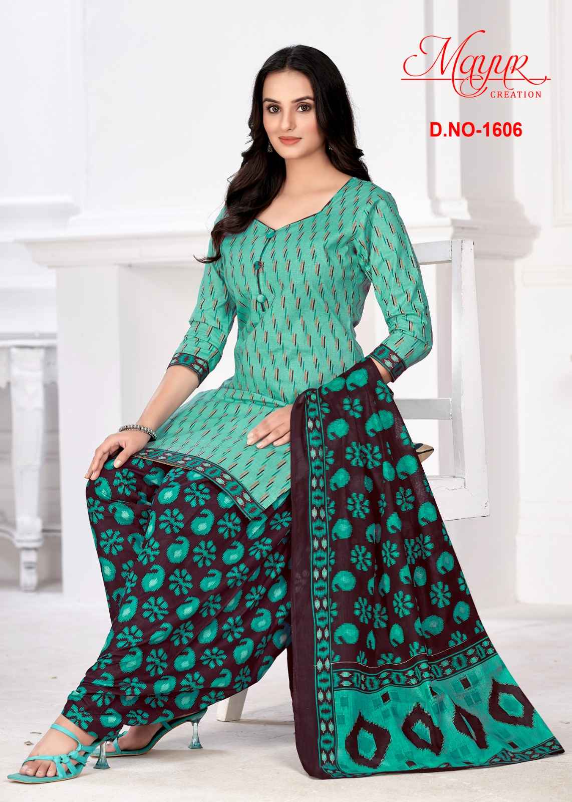 3pc Dark green handwoven cotton pochampally ikat dress material – GoCoop
