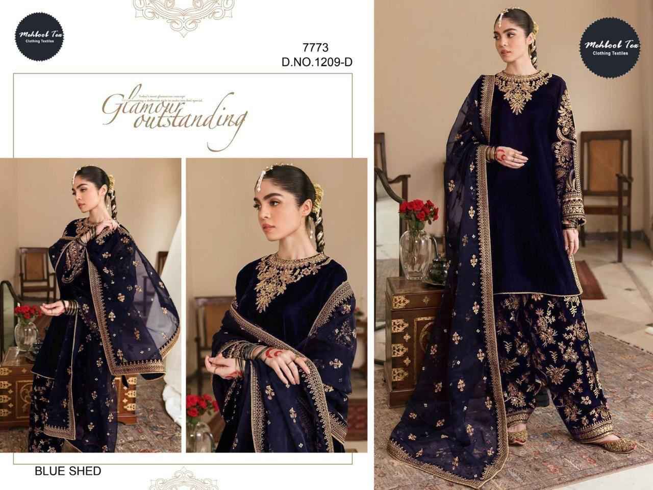 Mehboob Tex 1209 Velvet Dress Material 3 pcs Catalogue