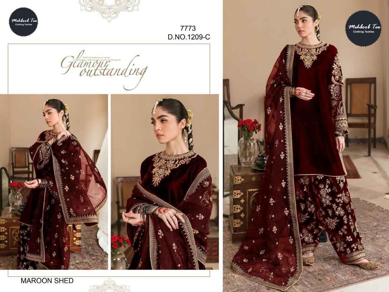 Mehboob Tex 1209 Velvet Dress Material 3 pcs Catalogue