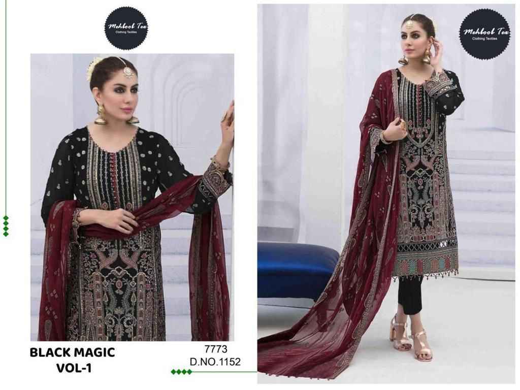 Mehboob Tex D NO 1152 Georgette Dress Material 4 pcs Catalogue