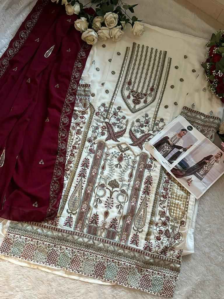 Mehboob Tex D NO 1152 Georgette Dress Material 4 pcs Catalogue
