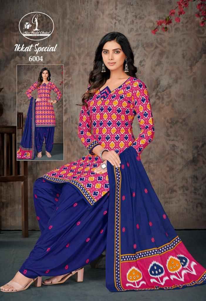 Miss World Ikkat Special Vol 6 Cotton Dress Material 10 pcs Catalogue