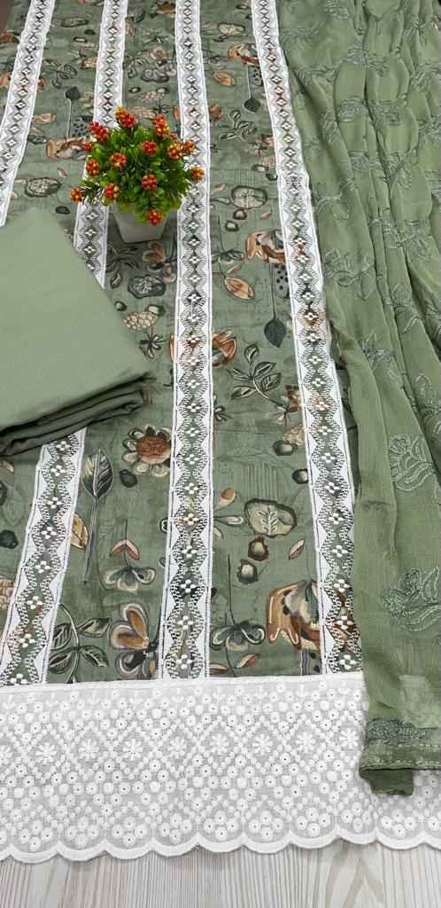 NKT 109 Satin Cotton Non Catalogue Dress Material 4 pcs Catalogue