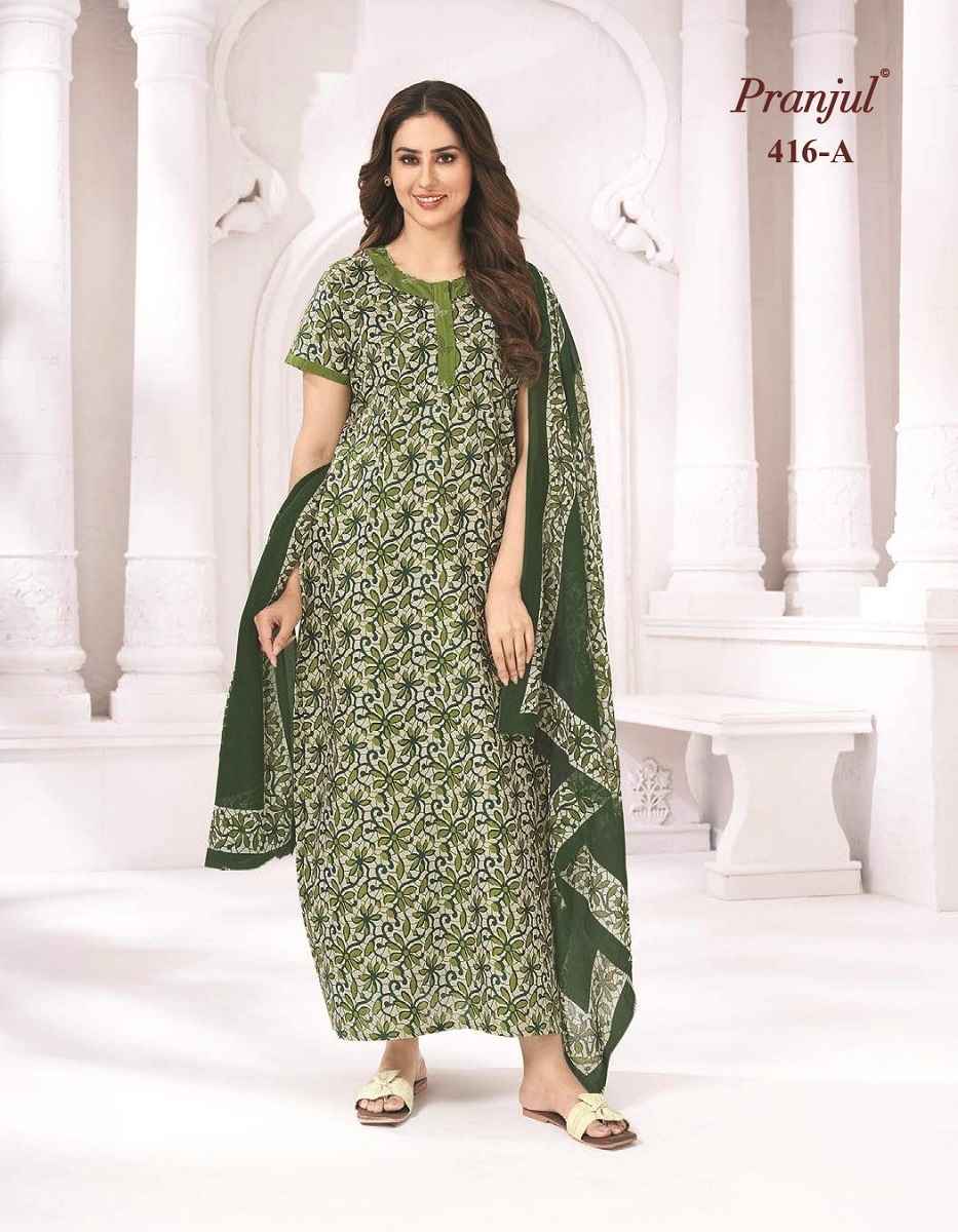 Pranjul Pratishtha Cotton Nighties With Dupatta 24 pcs Catalogue