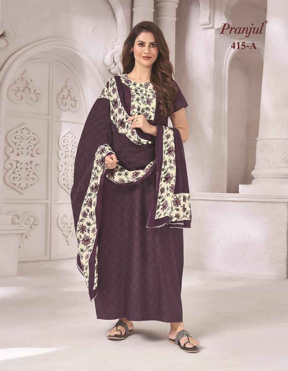 Pranjul Pratishtha Cotton Nighties With Dupatta 24 pcs Catalogue