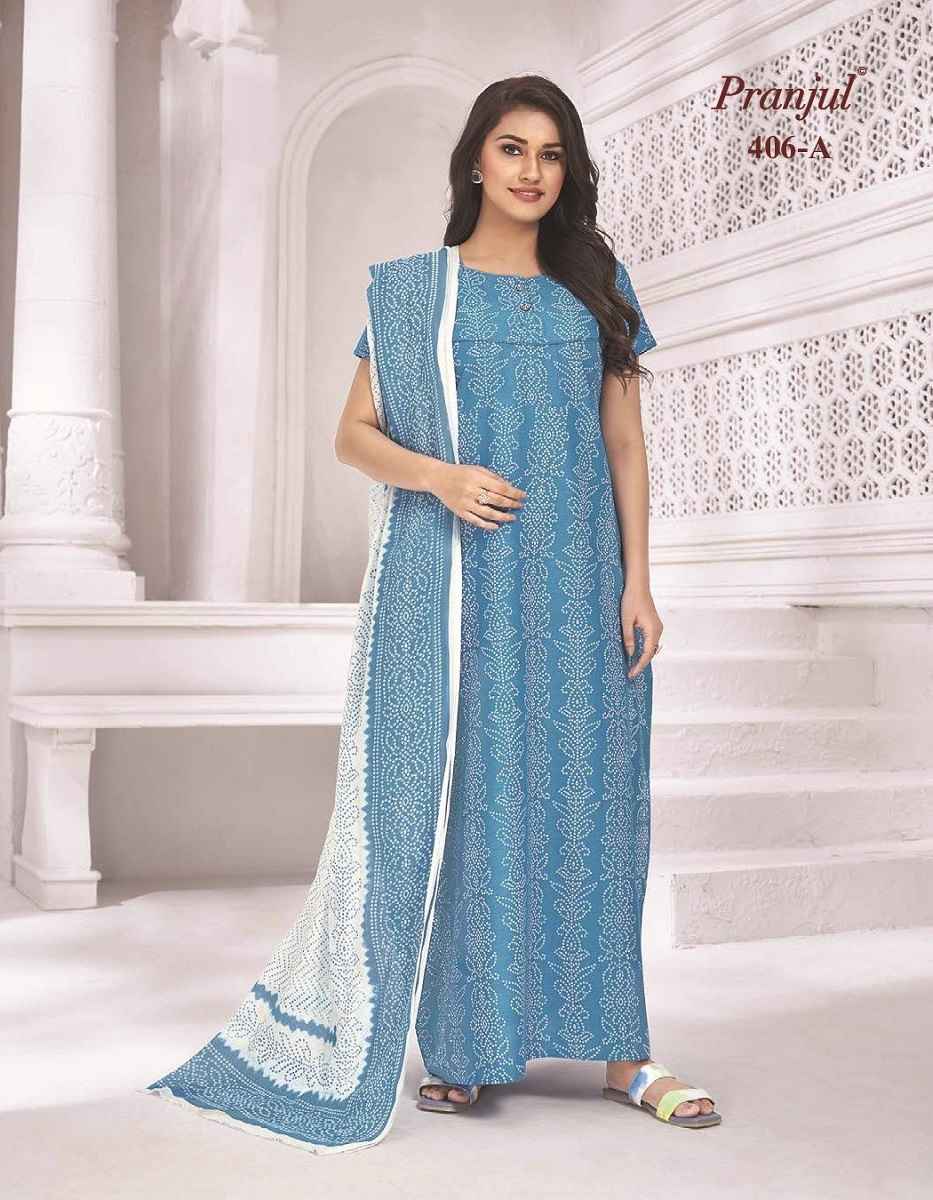 Pranjul Pratishtha Cotton Nighties With Dupatta 24 pcs Catalogue