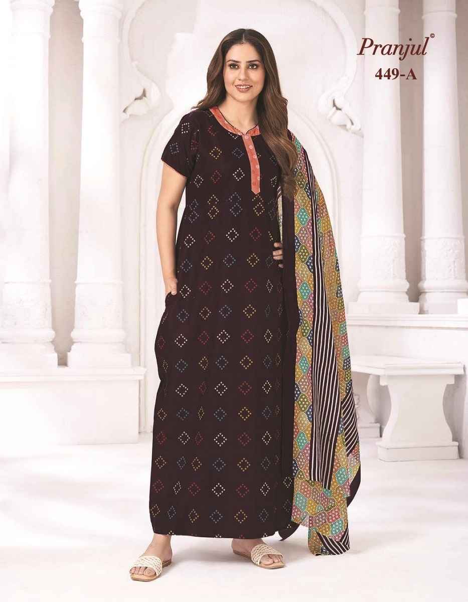 Pranjul Pratishtha Cotton Nighties With Dupatta 24 pcs Catalogue