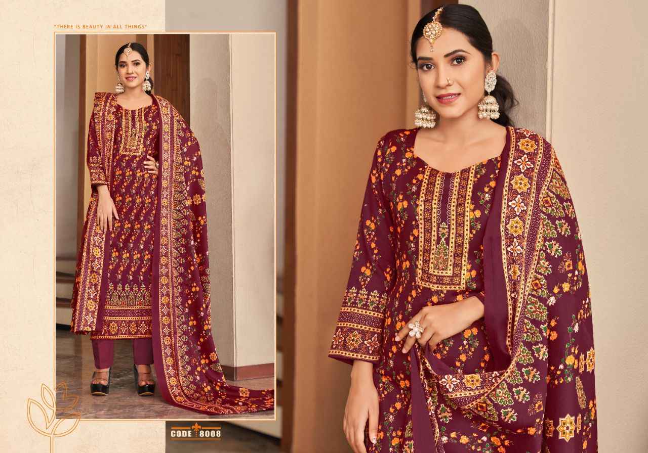 Radha Fab Kashmir Ki Kali Vol 8 Pashmina Dress Material Wholesale Winter Suits Supplier