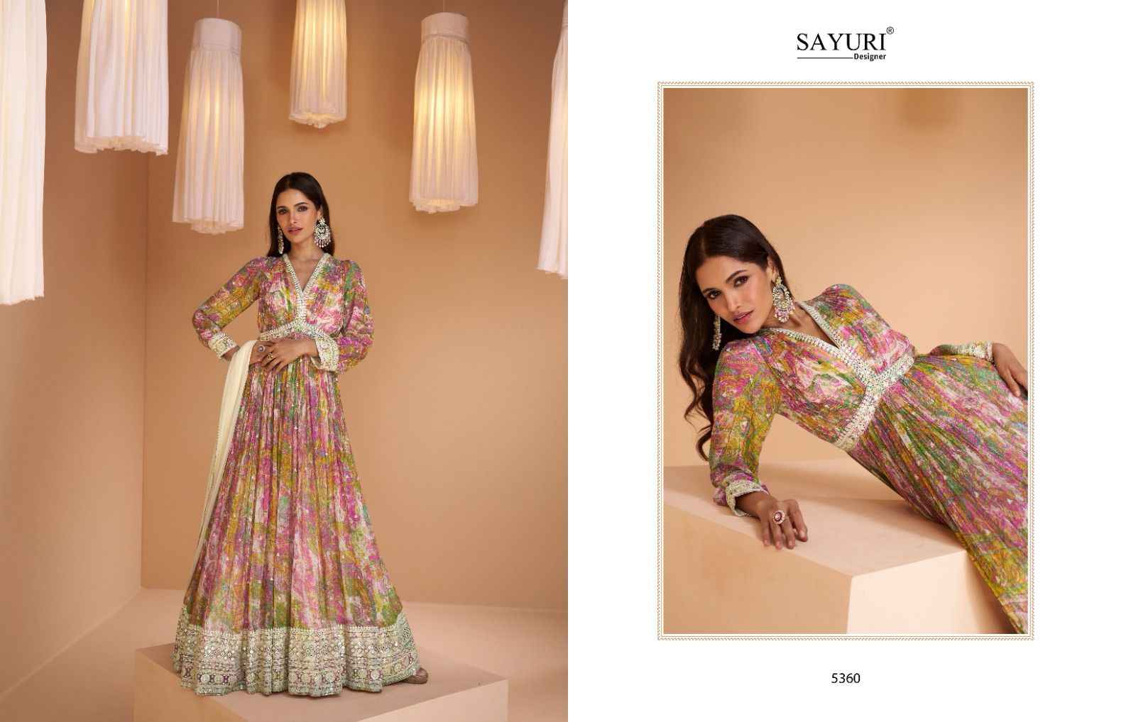 Sayuri Designer Mashooqa Georgette Gown With Dupatta 4 pcs Catalogue