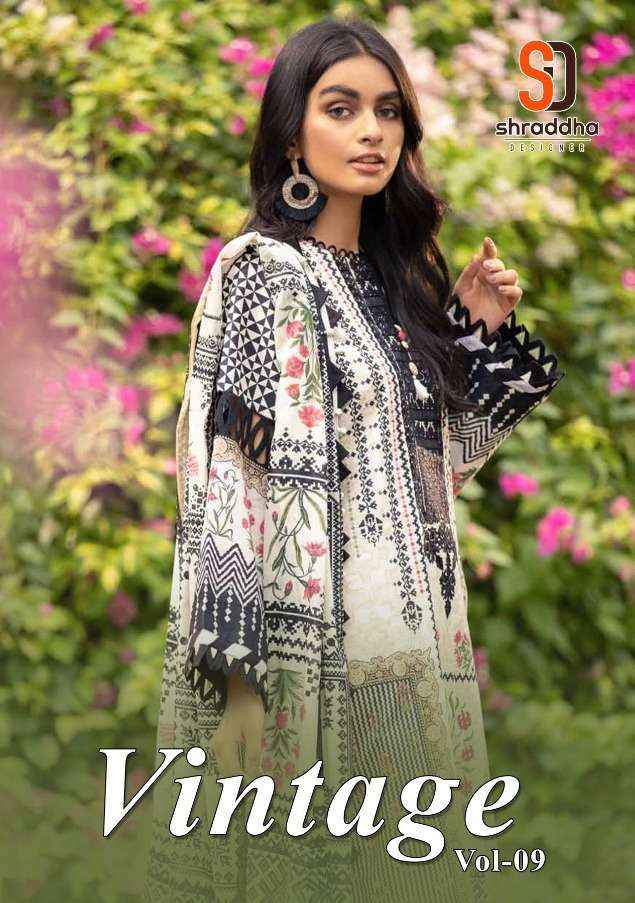 Shraddha Designer Vintage Vol 9 Lawn Cotton Dress Material 4 pcs Catalogue