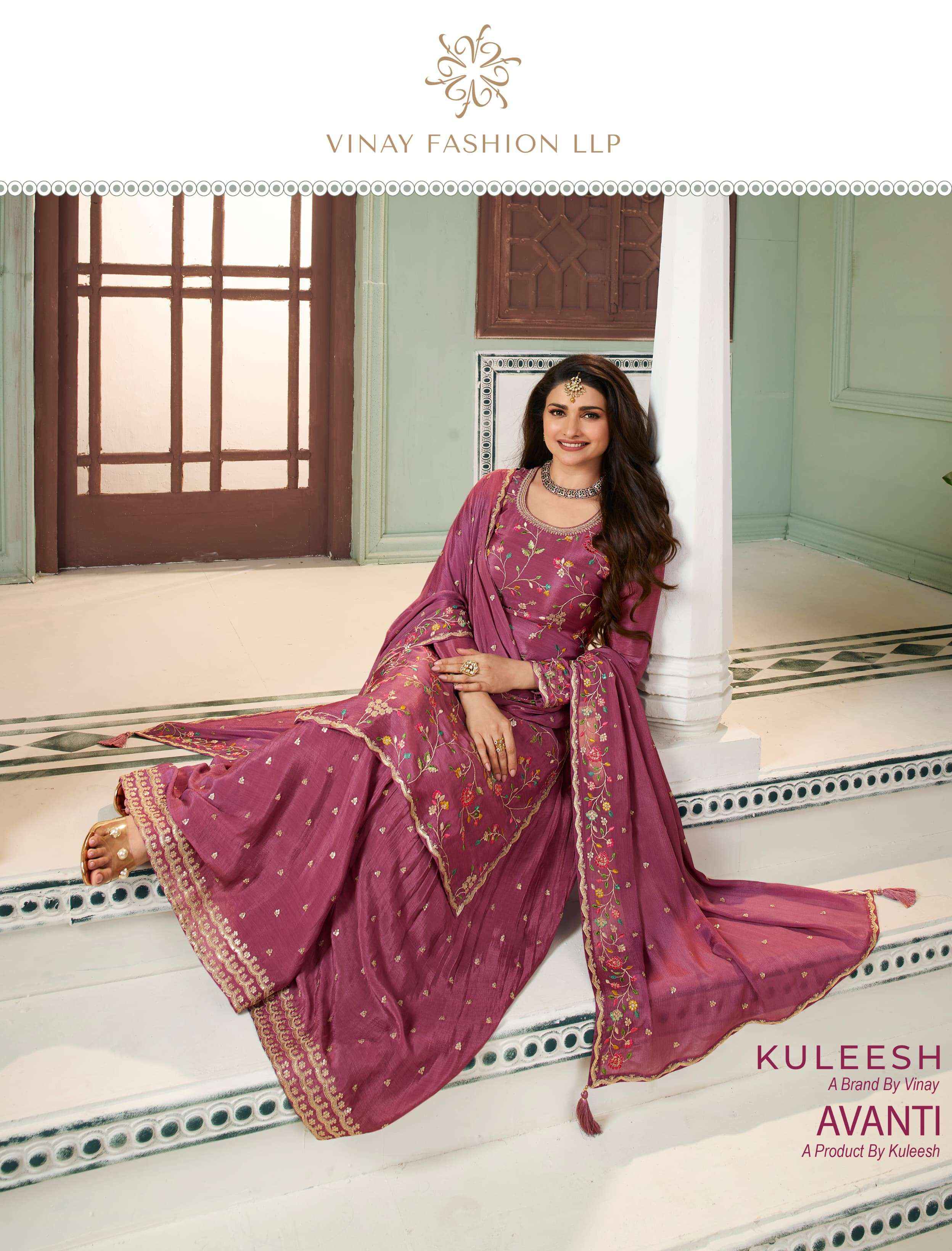 Vinay Fashion Kuleesh Avanti Chinon Dress Material 6 pcs Catalogue